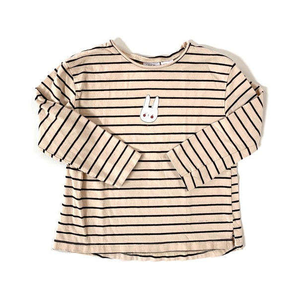 Zara Other - Zara Toddler Girl Striped Bunny Tee